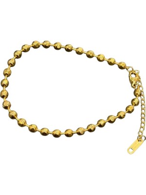 1001 Gold Renk Kadın Paslanmaz Çelik Halhal (Sıralı)