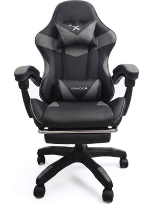 1001 Xandor XG300 Oyuncu Koltuğu Ayak Dayamalı Gaming Koltuk Çift Renk Deri 135° Yatabilen Boyun Bel