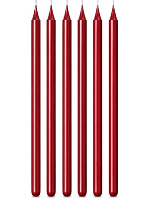 1001 Uzun Metalik Pasta Mumu, 20 Cm, 6'lı Set, 6 Mum Tutucu Ile, Doğum Günü ve Özel Gün Pasta Süs�