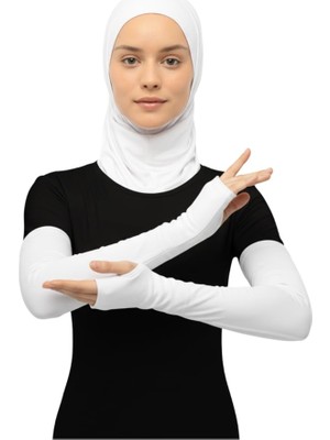 1001 Kesik Parmak Geçmeli Penye Tesettür Kolluk