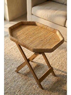 1001 Ahşap Ayaklı Rattan Katlanabilir Sehpa – HGG-08833/4