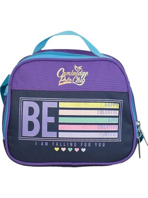 1001 Be Happy Unisex Çocuk Beslenme Çantası, Be Happy, Mor, Üniseks Çocuk