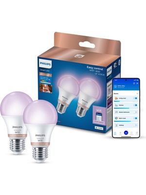 1001 Smart Lighting LED Ampul A60 E27 60W Eşdeğer Rgb 2'li Paket - Google Home, Alexa, Homekit ve Matte