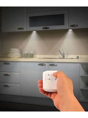 1001 Uzaktan Kumandalı Yapışkanlı 3'lü LED Spot Lamba