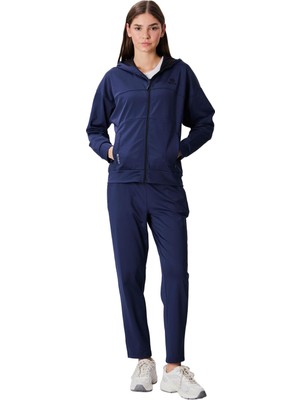 1001 Tommylıfe Indigo Kapüşonlu Gizli Cep Detaylı Standart Kalıp Eşofman Takımı, T10BY-95306