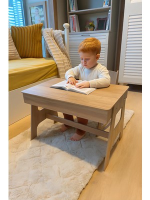 1001 Arion Kids Mdf Çocuk Aktivite Masası, Açılabilir Kapaklı, Ergonomik Tasarım, 1 Sandalye ve 1 M