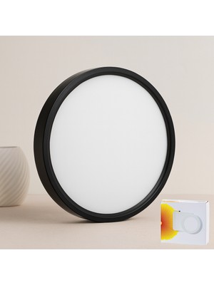 Ulu İthalat 24W LED Slim Panel Yuvarlak Siyah Metal Kasa 6500K (Sıva Üstü, 1680 Lm)