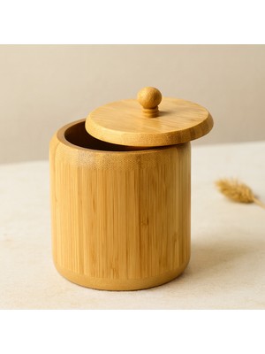 Ulu İthalat Ahşap Bambu Kapaklı Şekerlik Ø11.3 cm