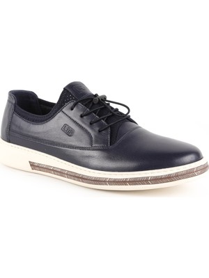 Erkek Casual Ayakkabı Hakiki Deri Kilitli Lastik Bağcıklı Esnek Boğazlı Hafif Beyaz Eva Taban Sneaker Lbr H1097