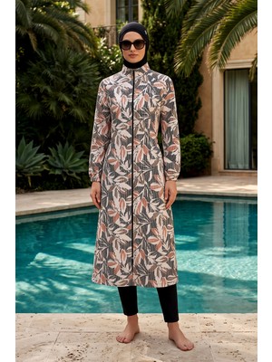 Alfasa Tam Boy Paraşüt Tam Kapalı Tesettür Mayo 6478 SIYAH02