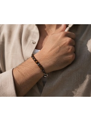 G&A Jewels Doğanın Zinciri - 925 Ayar Gümüş Doğal Taşlı Erkek Bileklik