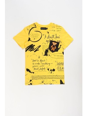Doctor Junior Sarı Erkek Çocuk Baskılı Comfort Fit T-Shirt