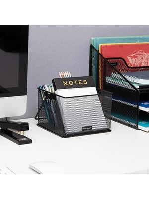 Skygo Revify Reader Network Mutfak Eşyaları Veya Aksesuar Kutusu, Saplı, Tezgah Veya Çalışma Masası Düzenleyici, Metal Izgara, 2 Adet, 25,4 cm U x 17,8 cm G x 12,1 cm Y, Siyah