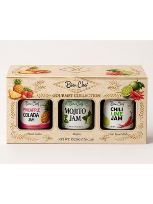 Bien Chef Gurme Koleksiyonu 3'lü Reçel Seti 3X220 gr (Pina Colada, Mojito, Az Acılı Lime)
