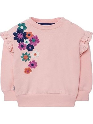 Frefly Store Kız Çocuk Süzüne Çiçek Nakışlı Sweatshirt