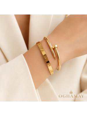 Oghamay Gold Bileklik Seti Altın Kaplama Kararmaz Paslanmaz