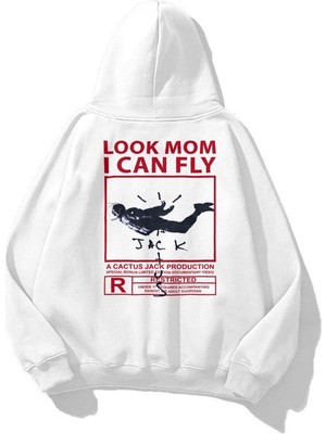 Frefly Store Tarzsokak Unisex Look Mom I Can Fly Sweatshirt Beyaz, BEYAZ-717, Xl