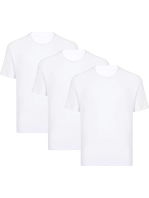 Frefly Store Thermoform Erkek Bisiklet Yaka Tişört, Kısa Kollu, Fanila, Beyaz, 3'lü Paket, S Beden
