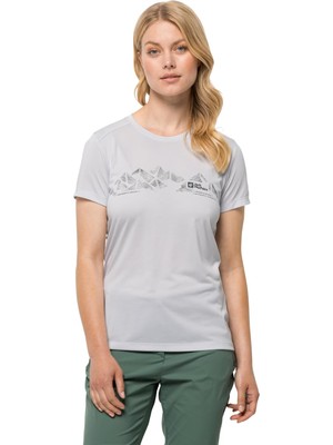 Frefly Store Jack Wolfskin Kadın Crosstrail Graphic W Tişört Kısa Kollu, White Cloud, Xl Eu