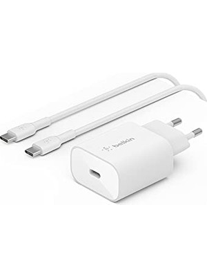 Frefly Store Belkin Boostcharge Pps ile 25W Duvar Şarj Cihazı (Usb-C Güç Dağıtımı, Iphone, Samsung, Galaxy Tab, iPad Vb. Için Hızlı Şarj, Usb-C - Usb-C Kablosu Dahil)