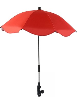 Frefly Store Valkyrie Bebek Arabası Için Ayrılabilir 360 Derece Ayarlanabilir 66 cm Şemsiye - Kırmızı
