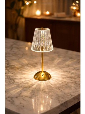 Frefly Store Neo Vista Kristal LED Masa Lambası 3 Renk Işıklı (Büyük Boy Prizma)