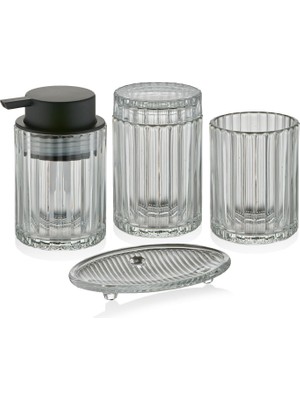 Frefly Store The Mia Vinka Banyo Seti 4 Parça Şeffaf 300 ml