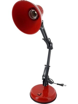 Frefly Store Orret Home Akrobat Tertial Masa Lambası – 360° Hareketli Oynar Başlıklı Metal Gövde, Masa Üstü Çalışma ve Kitap Okuma Lambası, Sağlam Malzeme ile Uzun Ömürlü Aydınlatma-Ev Tipi Ampül (Kırmızı)