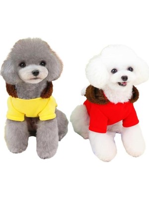 Frefly Store Glipet Boz Ayı Yakalı Kedi Köpek Kazağı Kırmızı Small
