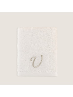 Frefly Store Solid Nakışlı Yüz Havlusu 50X90 cm Ekru