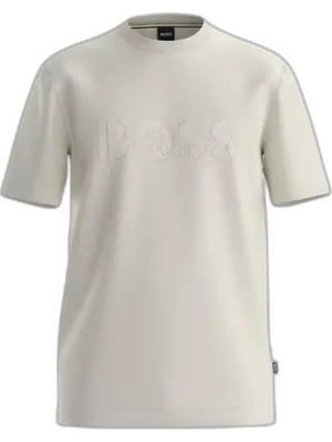Frefly Store Erkek Regular Fit Yuvarlak Yakalı Logo Detaylı Pamuklu Kısa Kollu Ekru T-Shirt 50565630-118