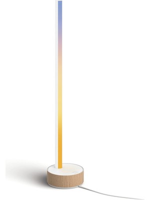 Frefly Store Philips Hue White & Col. Amb. Gradient Signe Oak, Masa Lambası, Ahşap Görünümlü, 16 Milyon Renk, Uygulama ile Kontrol Edilebilir, Amazon Alexa (Echo, Echo Dot) ile Uyumlu
