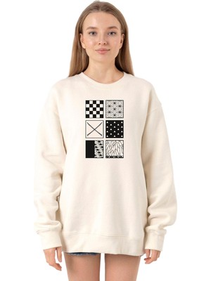 Frefly Store Tshirthane Demon Slayer Anime Patterns Ekru Kadın 2ip Sweatshirt P20825S2780, M