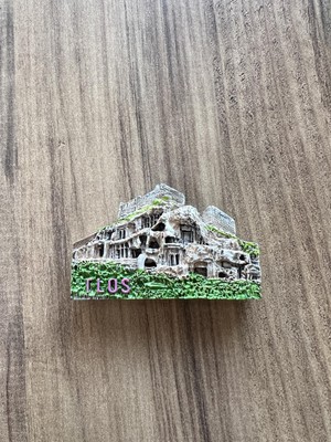 Frefly Store Pharus Patara-Magnet Tlos Antik Kent, Dekoratif Mıknatıslı Antik Şehir Tasarımı, Beyaz ve Yeşil, El Yapımı Hediyelik Eşya