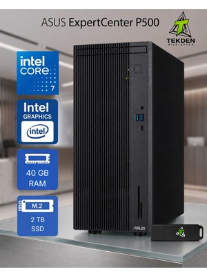 Asus Expertcenter P500 Intel Core 7 (240H) 40GB Ddr5 2tb SSD Freedos + Flash Bellek Hediye