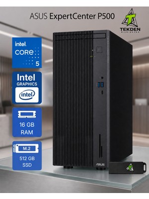 Asus Expertcenter P500 Intel Core 5 (210H) 16GB Ddr5 512GB SSD Freedos + Flash Bellek Hediye