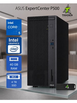 Asus Expertcenter P500 Intel Core 5 (210H) 40GB Ddr5 4tb SSD Freedos + Flash Bellek Hediye
