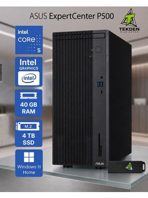Asus Expertcenter P500 Intel Core 5 (210H) 40GB Ddr5 4tb SSD Windows 11 Home + Office 2026 + Flash Bellek Hediye