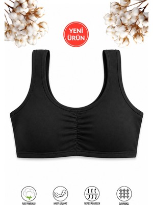 Özkan Underwear Özkan 43726 Kız Çocuk %95 Pamuklu Likralı Süprem Çıkarılabilir Pedli Alıştırma Sütyeni Kalın Askılı Yarım Atlet Büstiyer