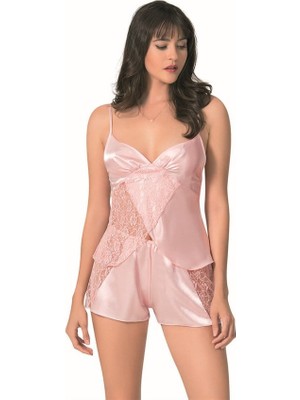 Aria's Closet Arias Closet Somon Saten Babydoll Şort Takımı