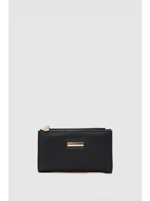Shule Bags Aster Yumuşak Dokulu Kadın Cüzdan Siyah