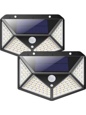 Dış Mekan Için Solar Lambalar, 270° Dört Taraflı Aydınlatma - 2200MAH, 100 LED Güneş Enerji