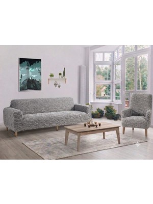 Jakarlı Ağaç Kabuğu 3+3+1+1 Giydirme Koltuk Kılıfı