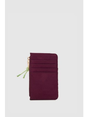 Shule Bags Lume Süet Kadın Kartlık Bordo