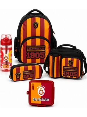 Galatasaray Lisanslı 1905 Baskılı 5'li Okul Seti - Okul Çantası, Beslenme Çantası, Kalemlik, Beslenme Kutusu ve 500 ml Matara