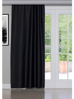 Gauze Fabric Design Blackout Karartma Özellikli Yüksek Kaliteli Fon Perde – Siyah