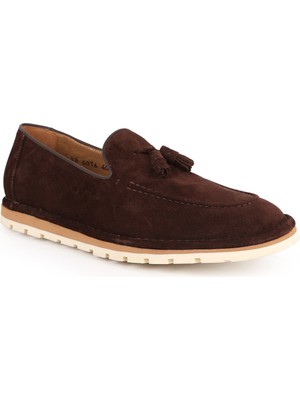 Libero Erkek Loafer Ayakkabı Hakiki Süet Deri Püsküllü Pratik Slip-On Esnek Tırtıklı Termo Taban L6016