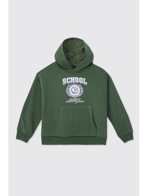 Panço Kız Çocuk Yeşil Sweatshirt