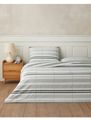English Home Kamore Çarşaflı Çift Kişilik Nevresim Takımı 200X220 cm Seledon-Yeşil