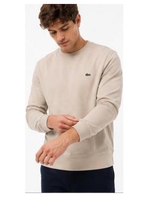 Lacoste Bisiklet Yaka Regular Fit Bej Uzun Kol